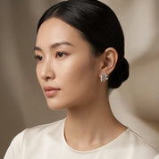 3 Rows Diamond Earrings - K.S. Sze & Sons