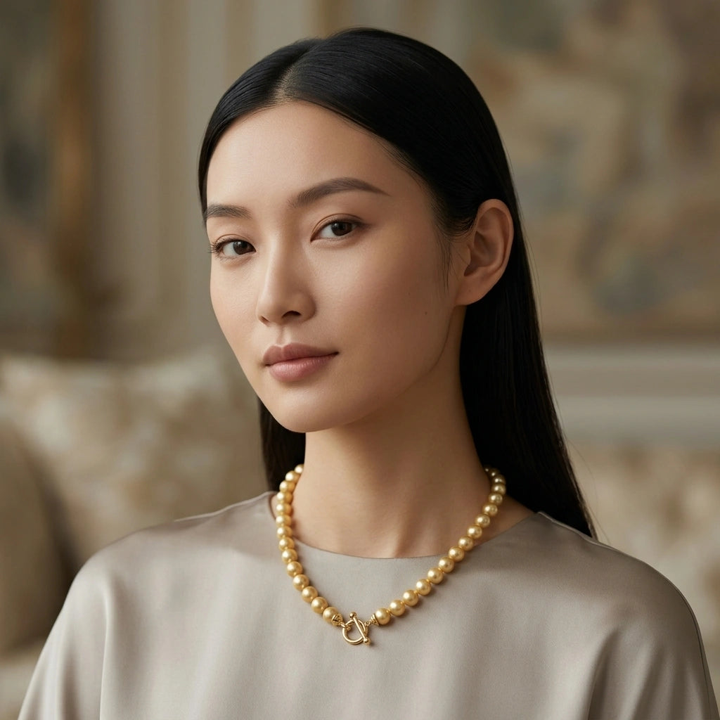 Golden South Sea Pearl Necklace - K.S. Sze & Sons
