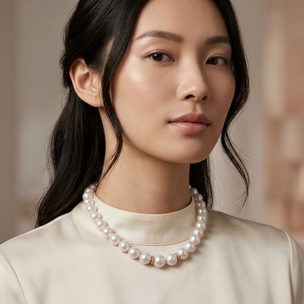 Classic White South Sea Pearl Necklace - K.S. Sze & Sons