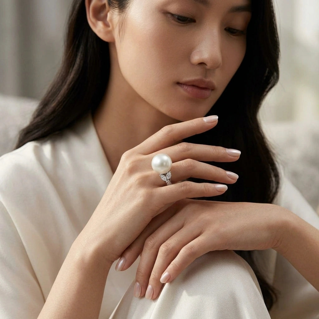 Aurora White South Sea Pearl Ring - K.S. Sze & Sons