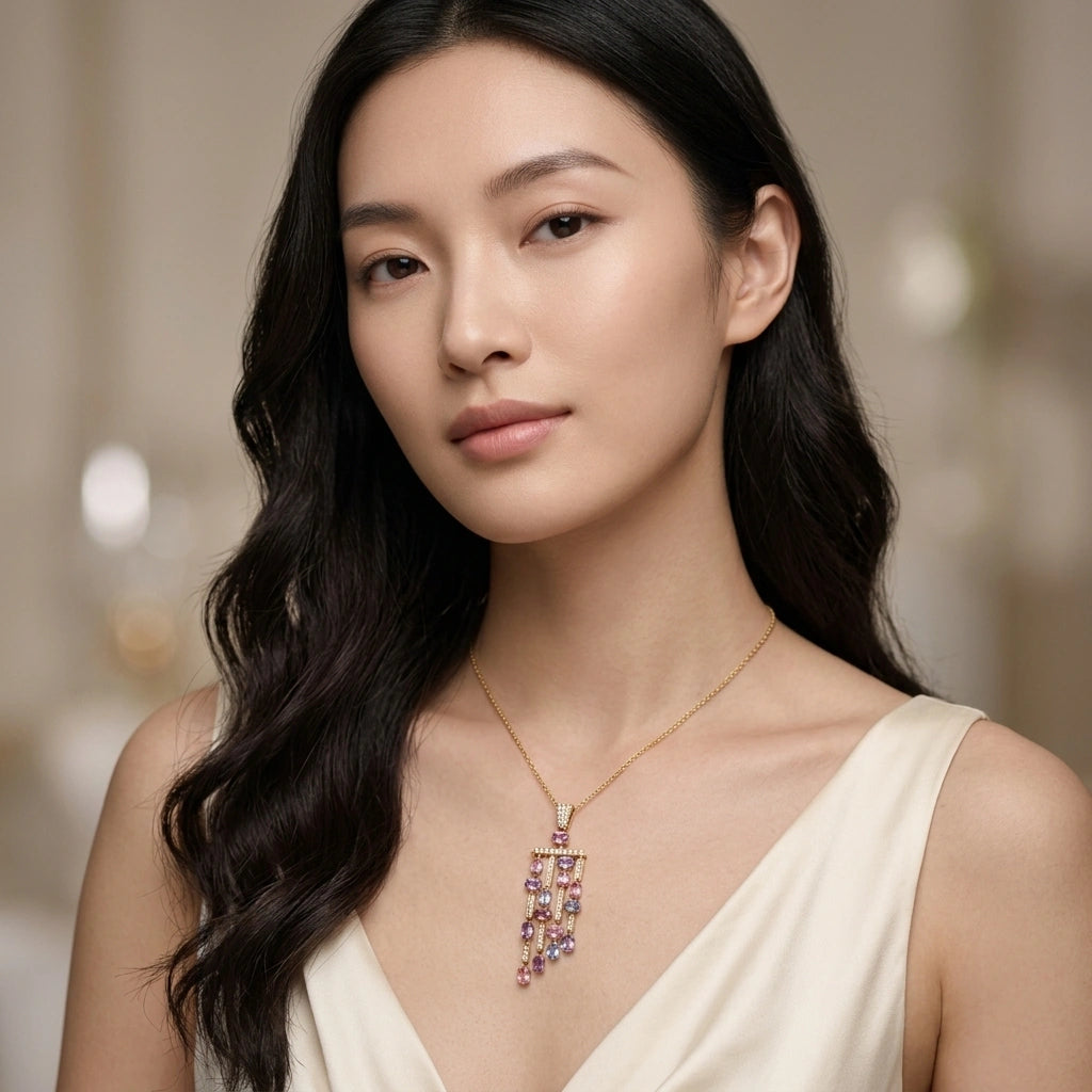 Color Sapphires & Diamond Pendant - K.S. Sze & Sons