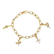 Gold Bracelet with Diamond Charms - K.S. Sze & Sons