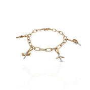 Gold Bracelet with Diamond Charms - K.S. Sze & Sons