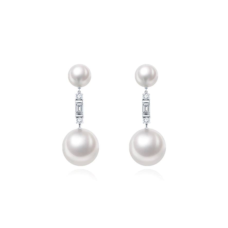 Grand Twin White South Sea Pearl Drop Earrings - K.S. Sze & Sons