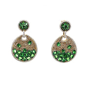 Green Garnet & Diamond Earrings