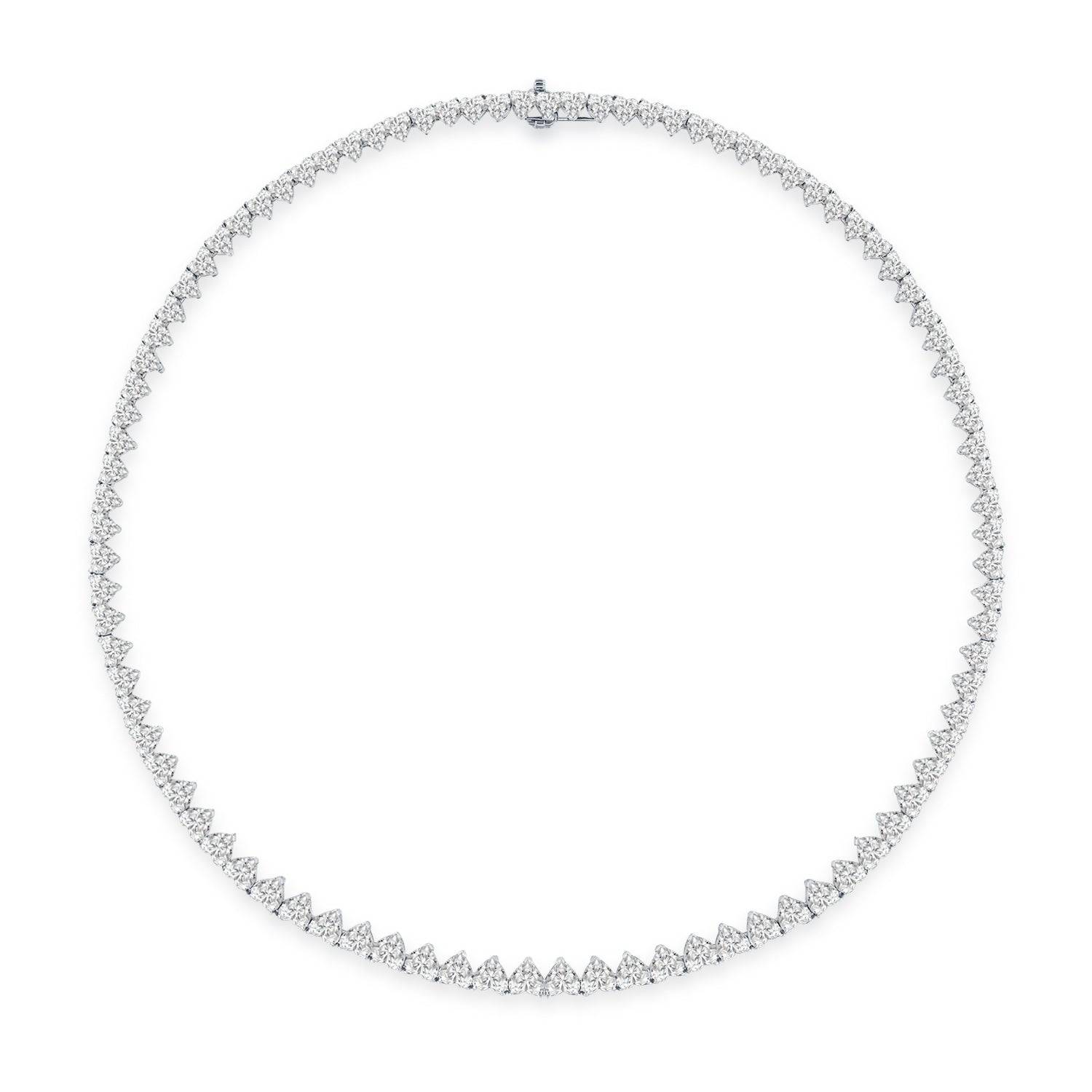 Diamond Heart Tennis Necklace - K.S. Sze & Sons