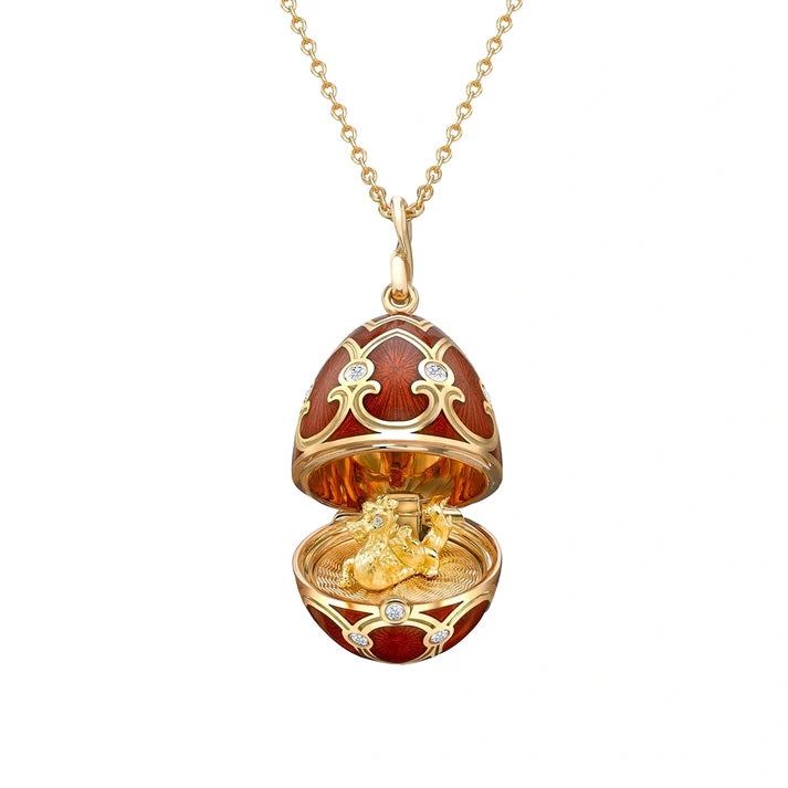 FABERGE Guilloché Enamel Year of the Dragon Surprise Locket - K.S. Sze & Sons