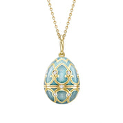 FABERGE Turquoise Guilloché Enamel Hen Surprise Locket - K.S. Sze & Sons