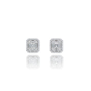 Illusion Square Studs - K.S. Sze & Sons