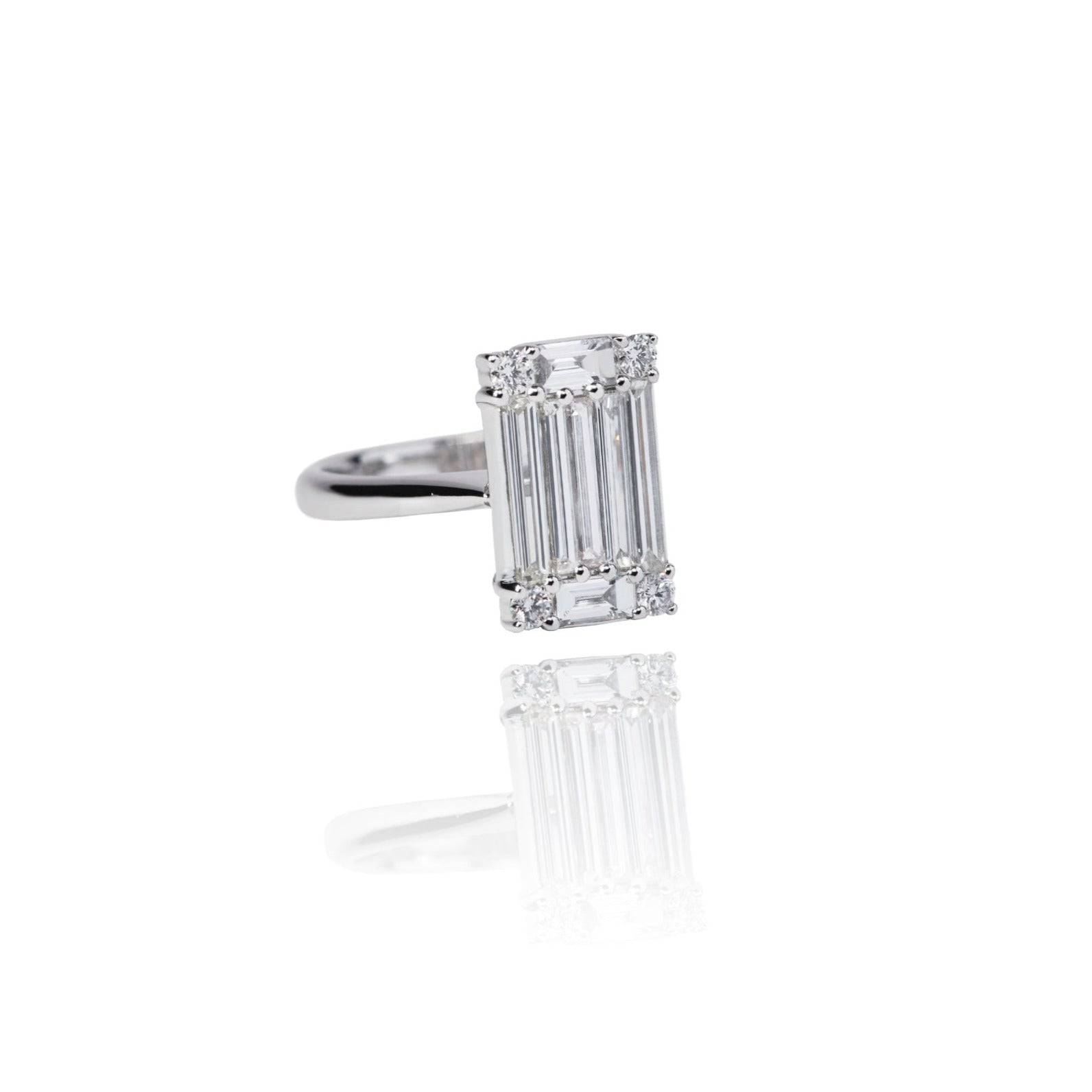 Illusion Sleek Baguette Ring - K.S. Sze & Sons