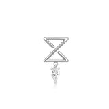 Infinity Single Ear Stud In White Gold With Pear Diamonds