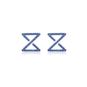 Infinity Ear Studs In White Gold With Sapphire - K.S. Sze & Sons