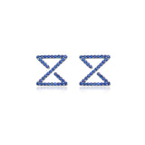 Infinity Ear Studs In White Gold With Sapphire