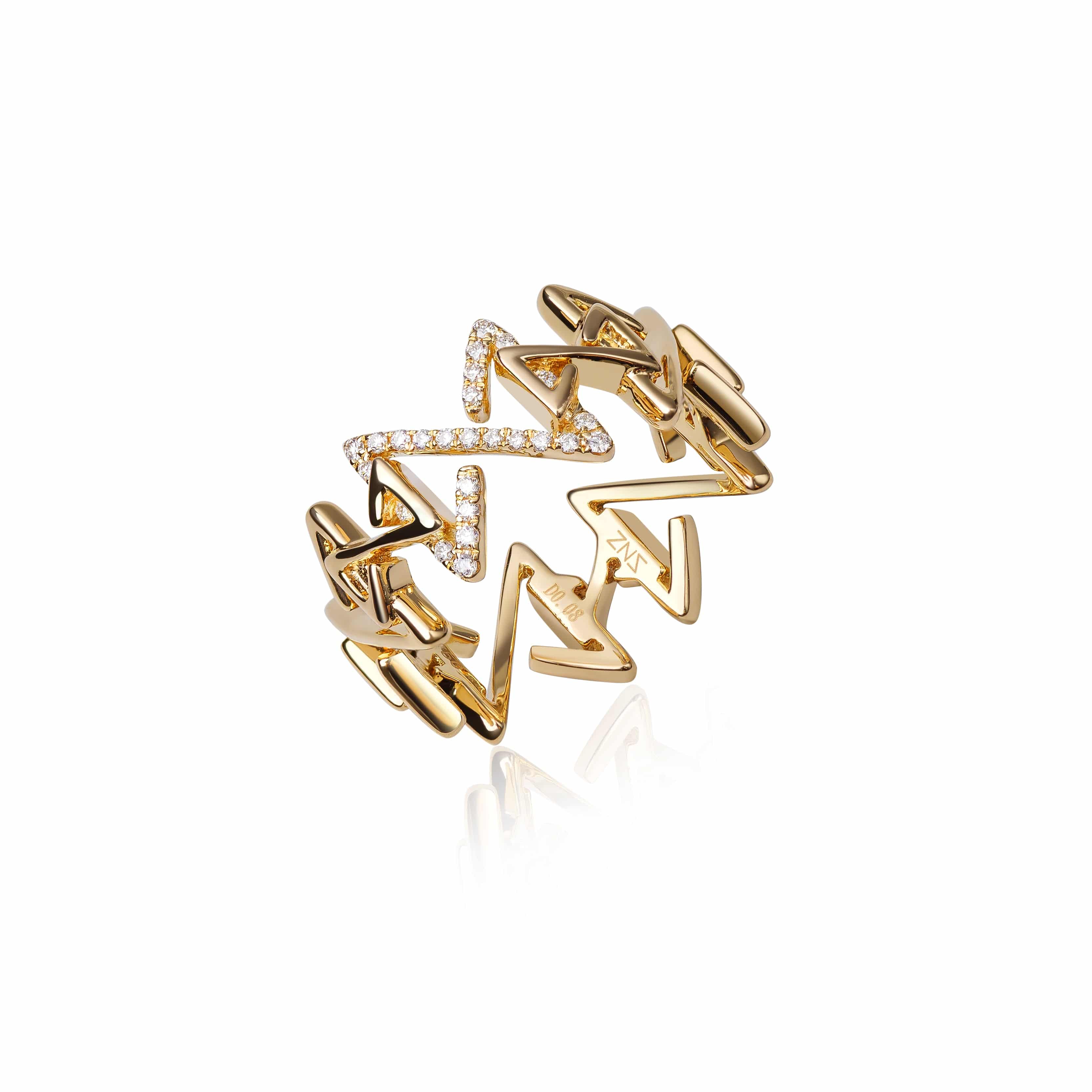 Infinity Ring in 18K Gold With Diamonds - K.S. Sze & Sons