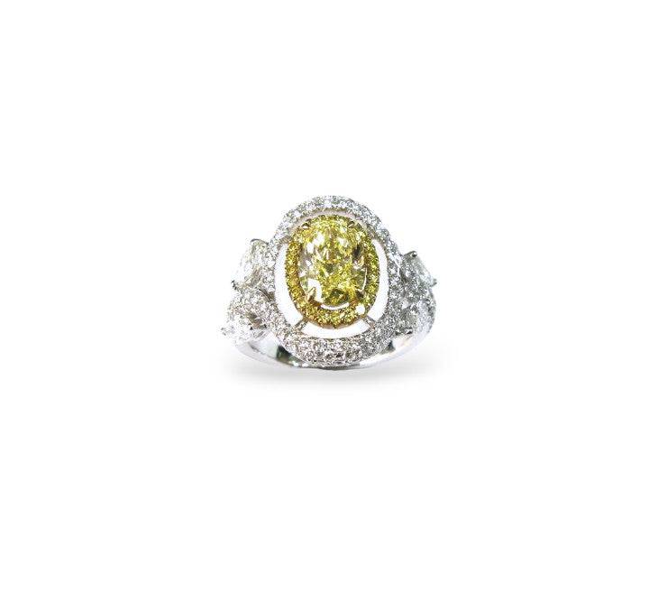 Intense Yellow & White Diamond Ring (GIA Certificate) - K.S. Sze & Sons