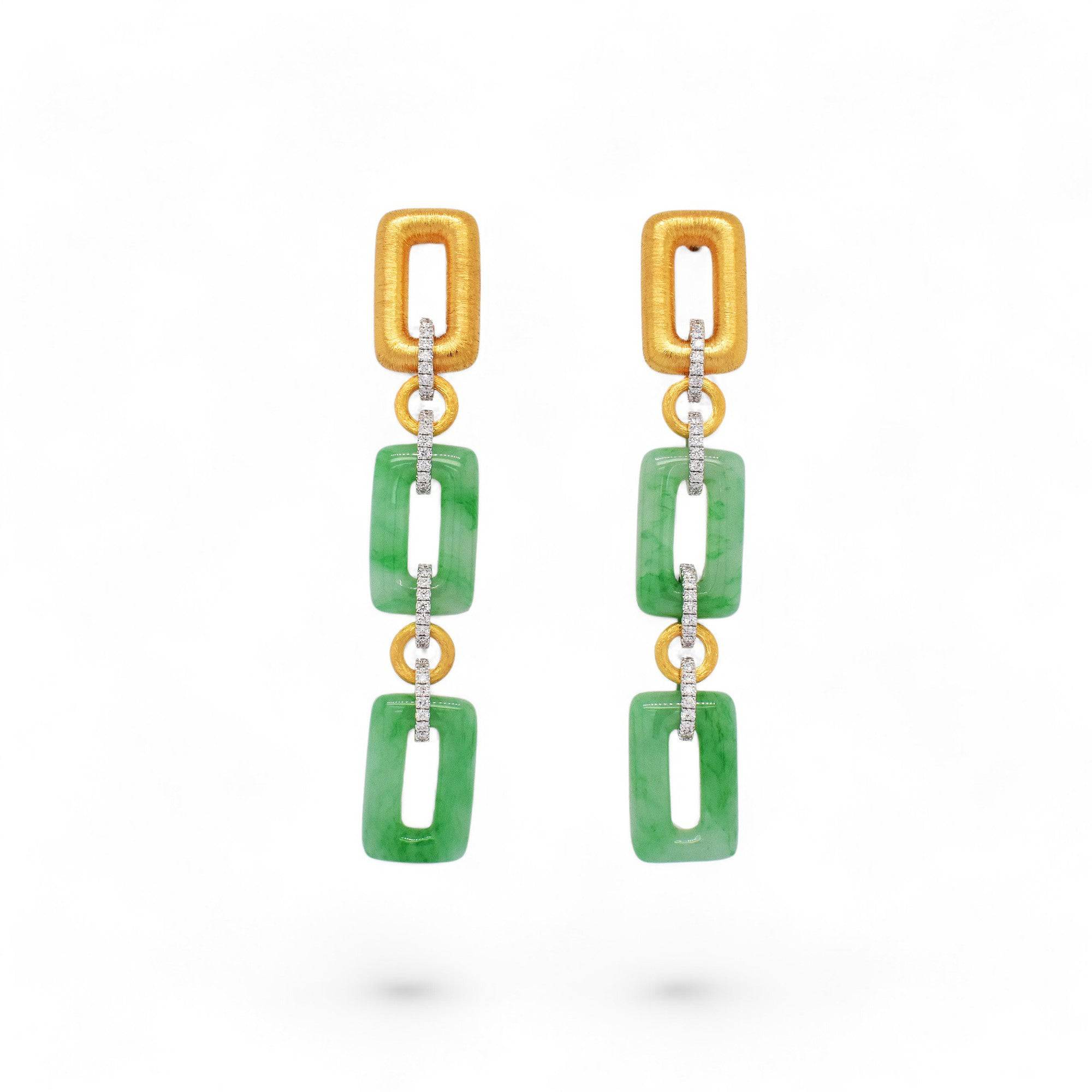 Jade Chain Earrings - K.S. Sze & Sons