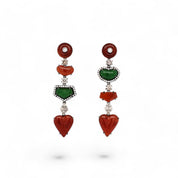 Jade Dangling Heart Earrings - K.S. Sze & Sons