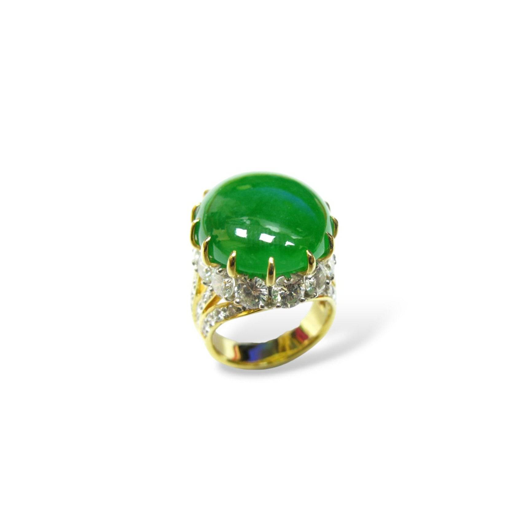 Jadeite & Diamond Ring - K.S. Sze & Sons