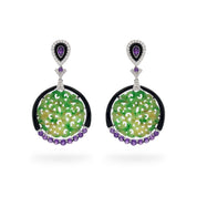 Carved Jade Lattice Earrings - K.S. Sze & Sons
