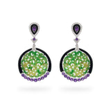 Carved Jade Lattice Earrings