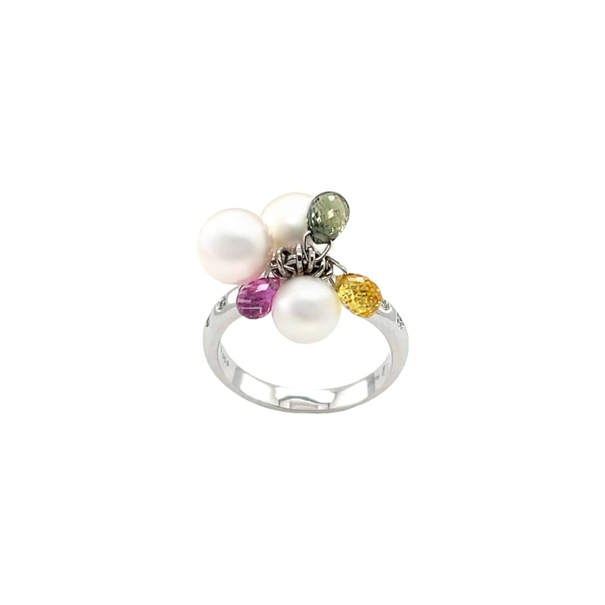 Japanese Cultured Pearl & Sapphire Ring - K.S. Sze & Sons