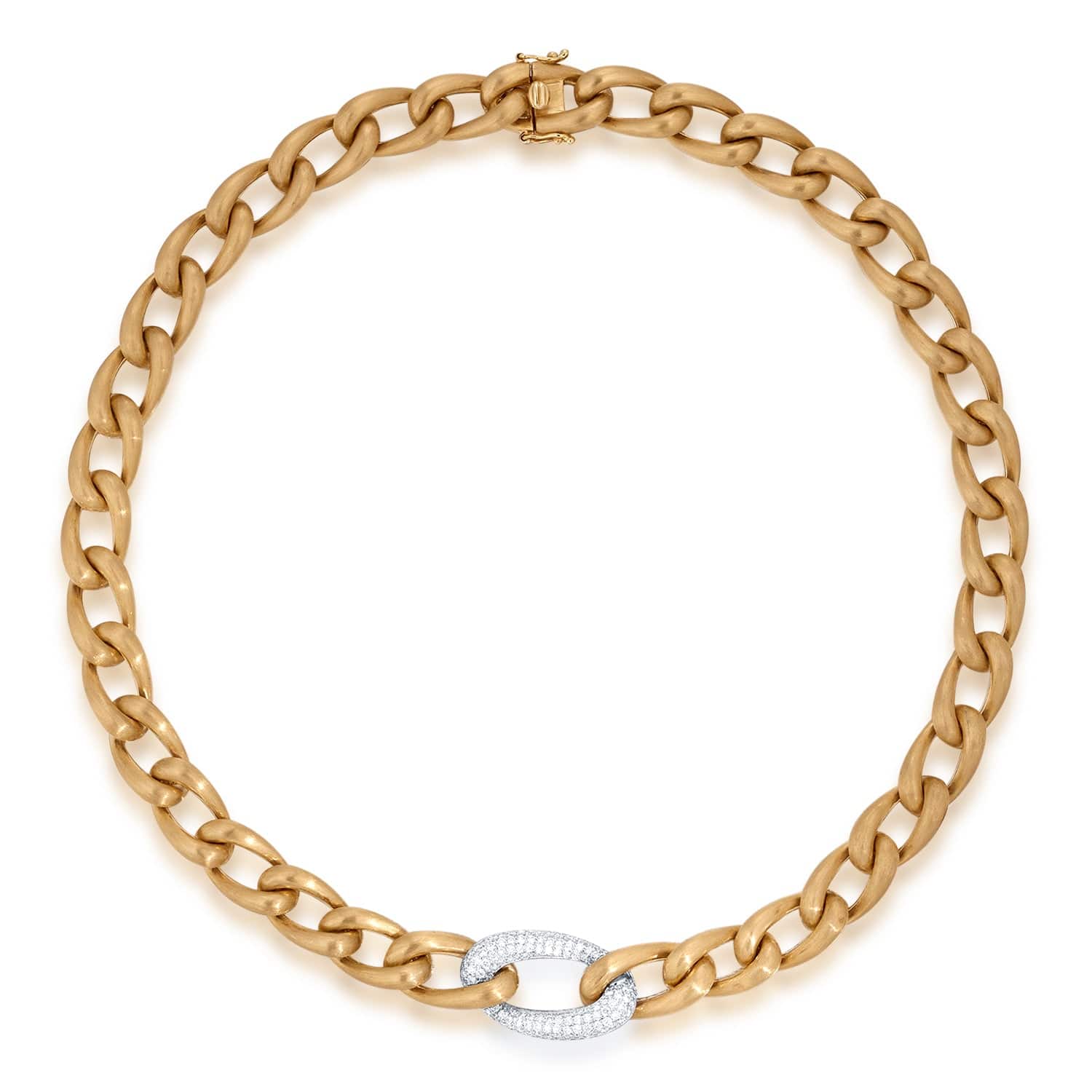 Knotted Diamond Gold Link Necklace - K.S. Sze & Sons