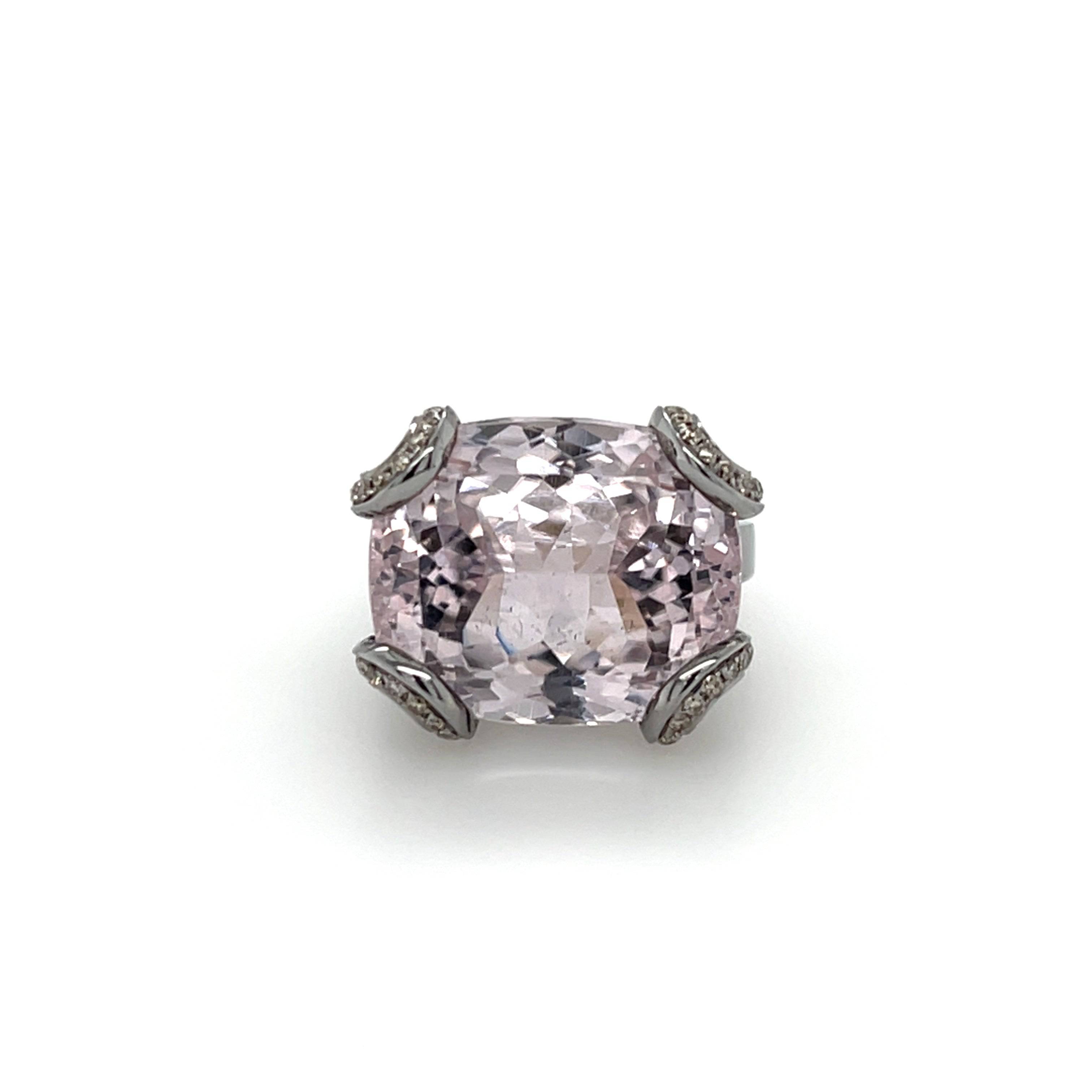 Kunzite & Diamond Ring - K.S. Sze & Sons