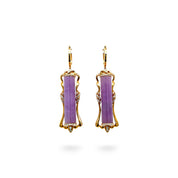 Lavender Jade & Diamond Drop Earrings