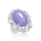 Lavender Jade & Diamond Ring - K.S. Sze & Sons