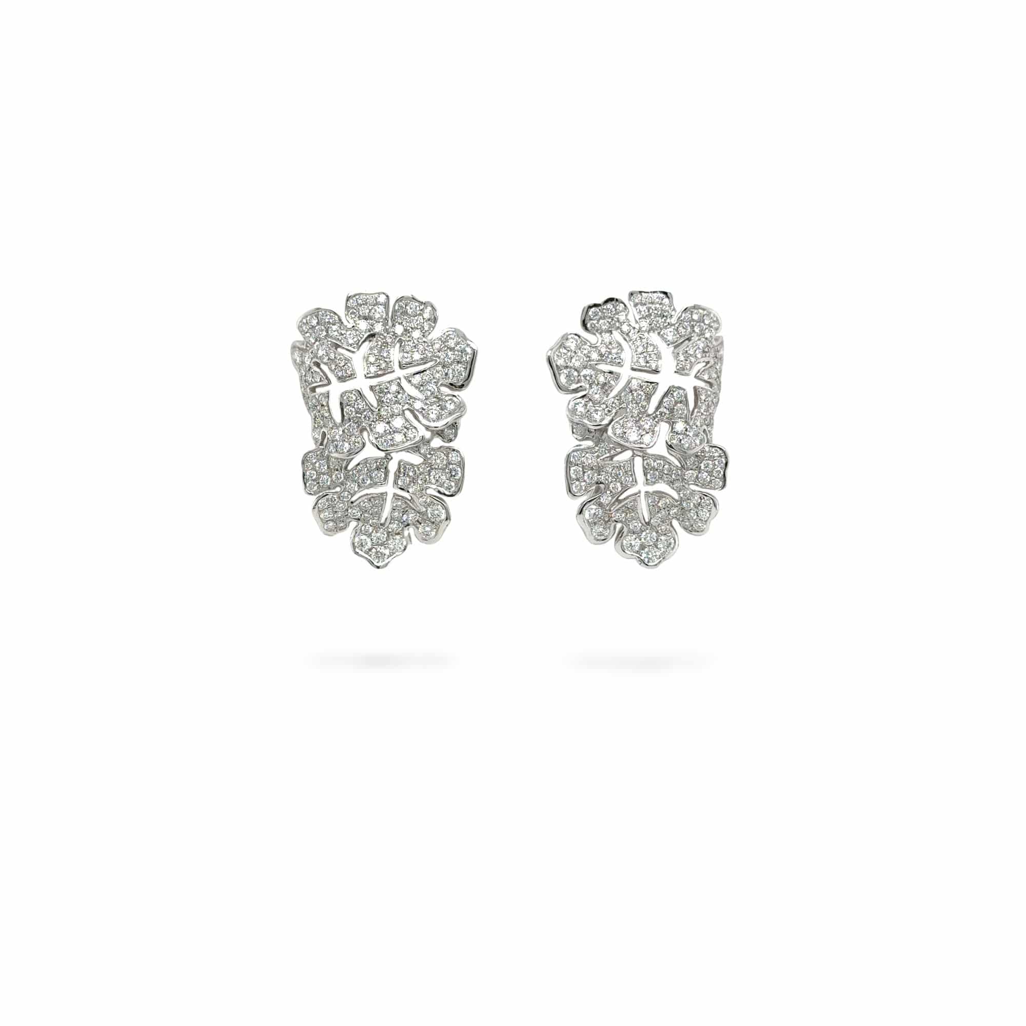 Leave Shaped Diamond Earrings