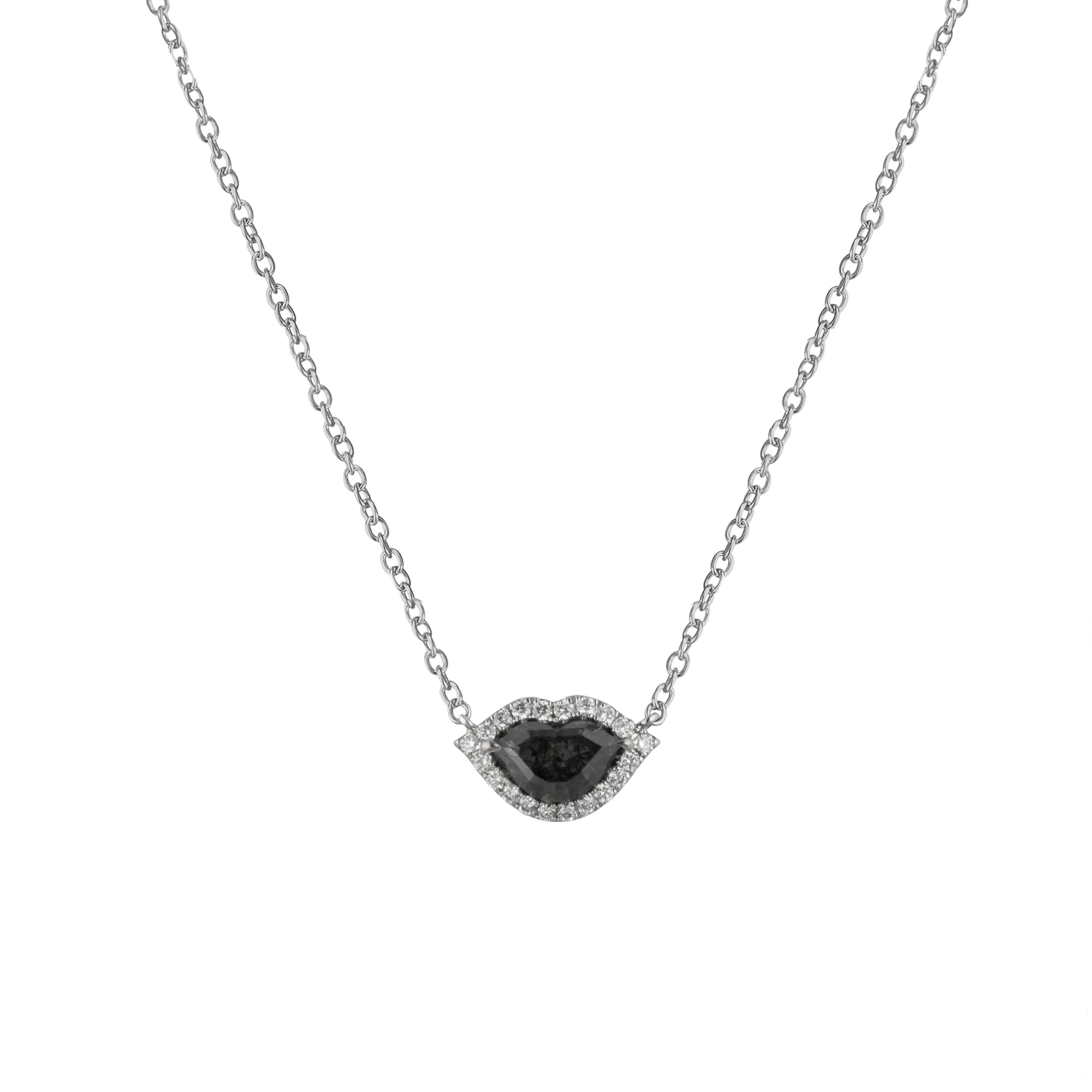 Lip Shaped Black & White Diamond Necklace - K.S. Sze & Sons