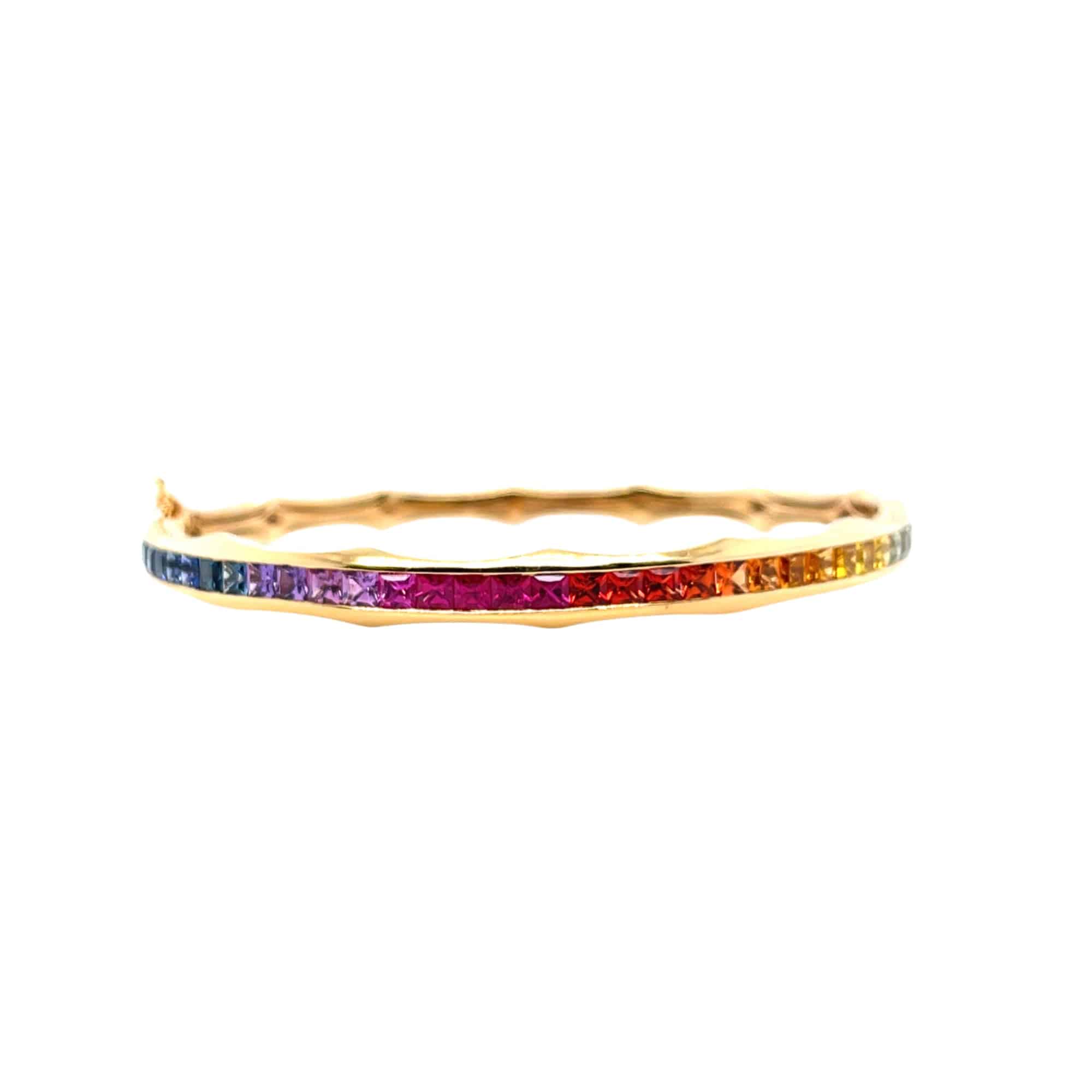 Multicolored Sapphire & Diamond Bangle - K.S. Sze & Sons