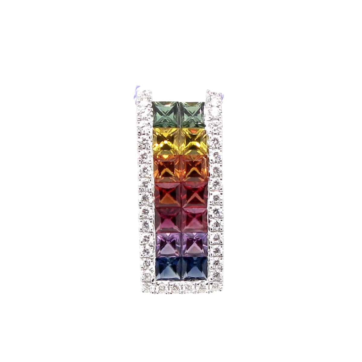 Multicolored Sapphire & Diamond Pendant - K.S. Sze & Sons
