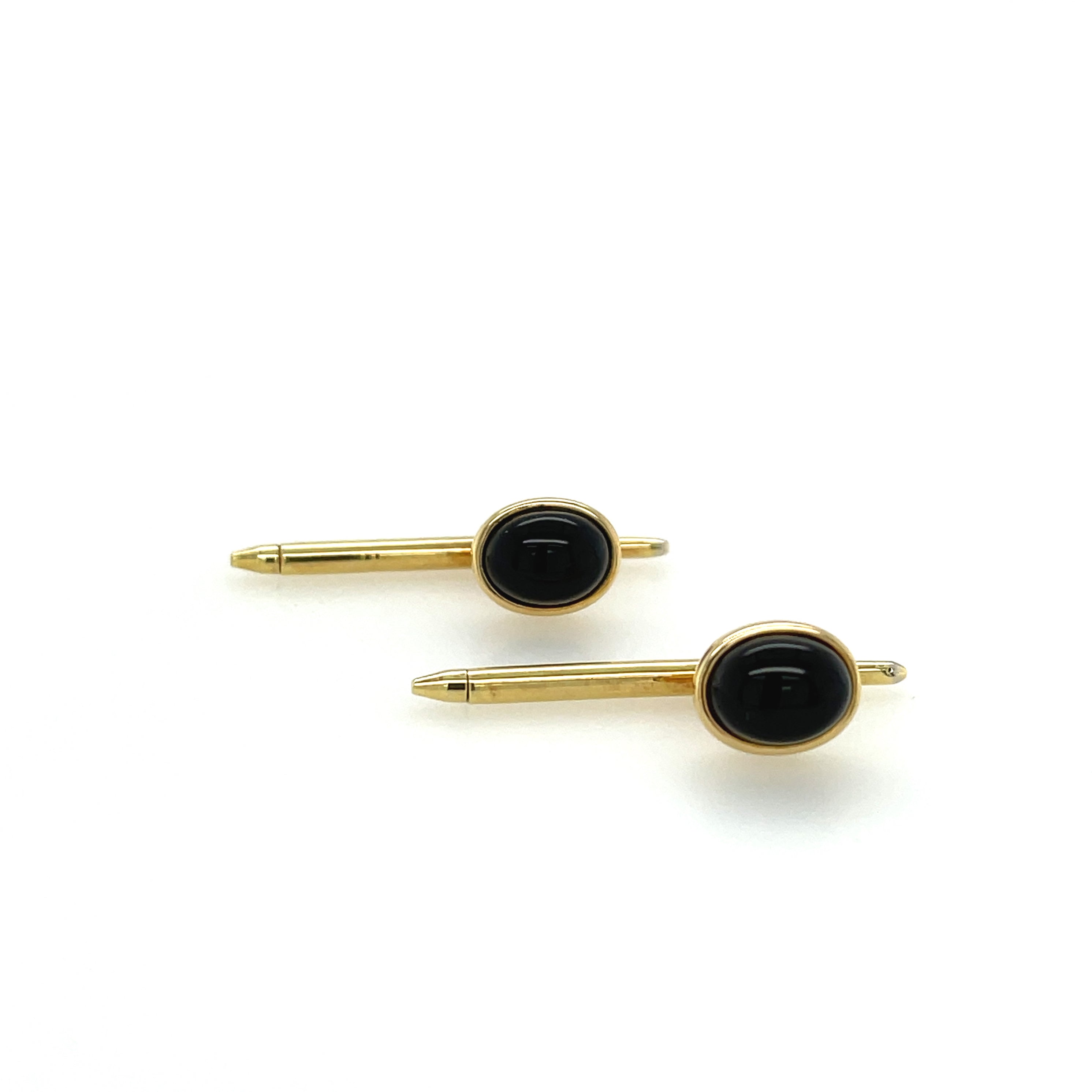 Onyx & Yellow Gold Shirt Studs - K.S. Sze & Sons