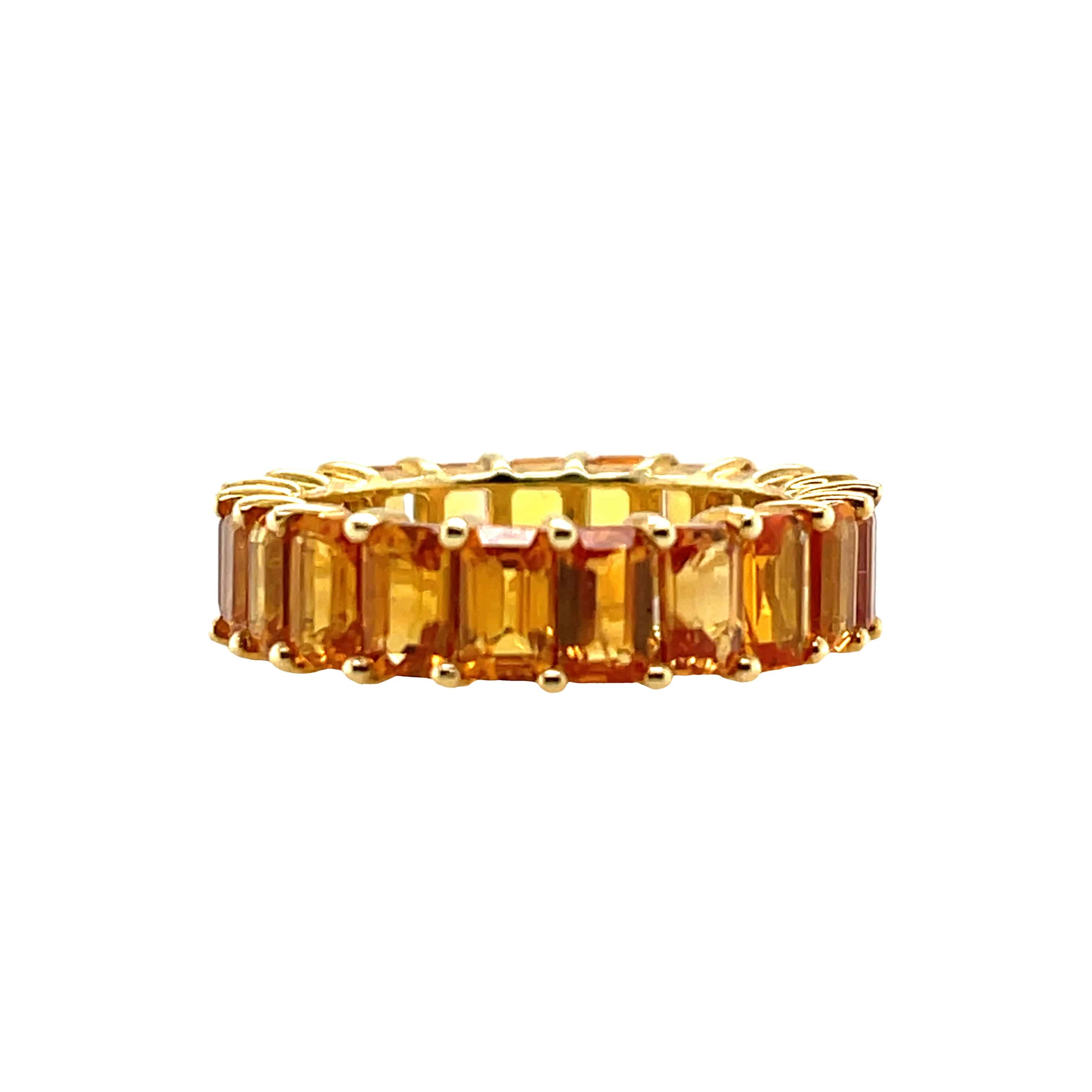 Orange Sapphire Eternity Ring - K.S. Sze & Sons