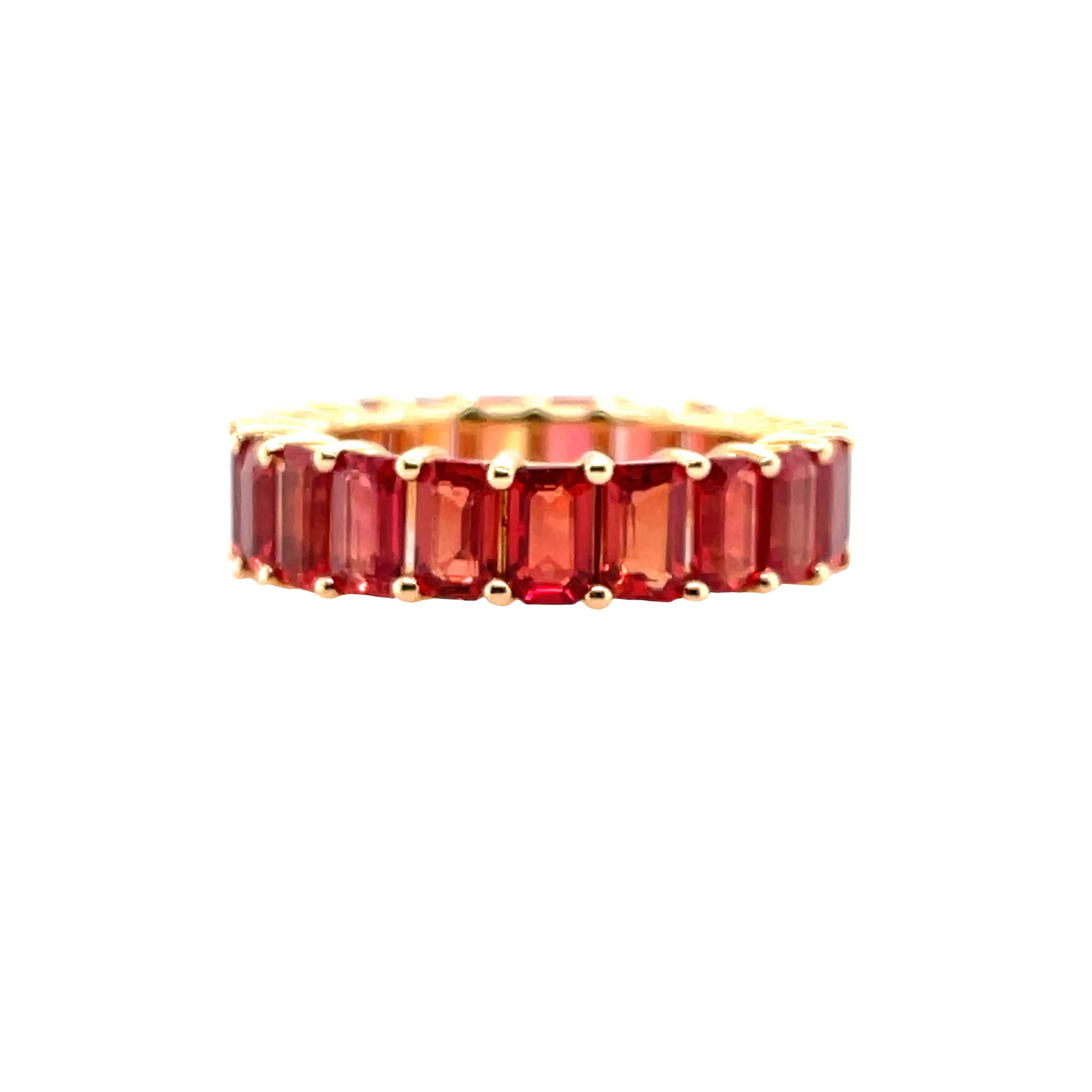 Orange Sapphire Eternity Ring - K.S. Sze & Sons