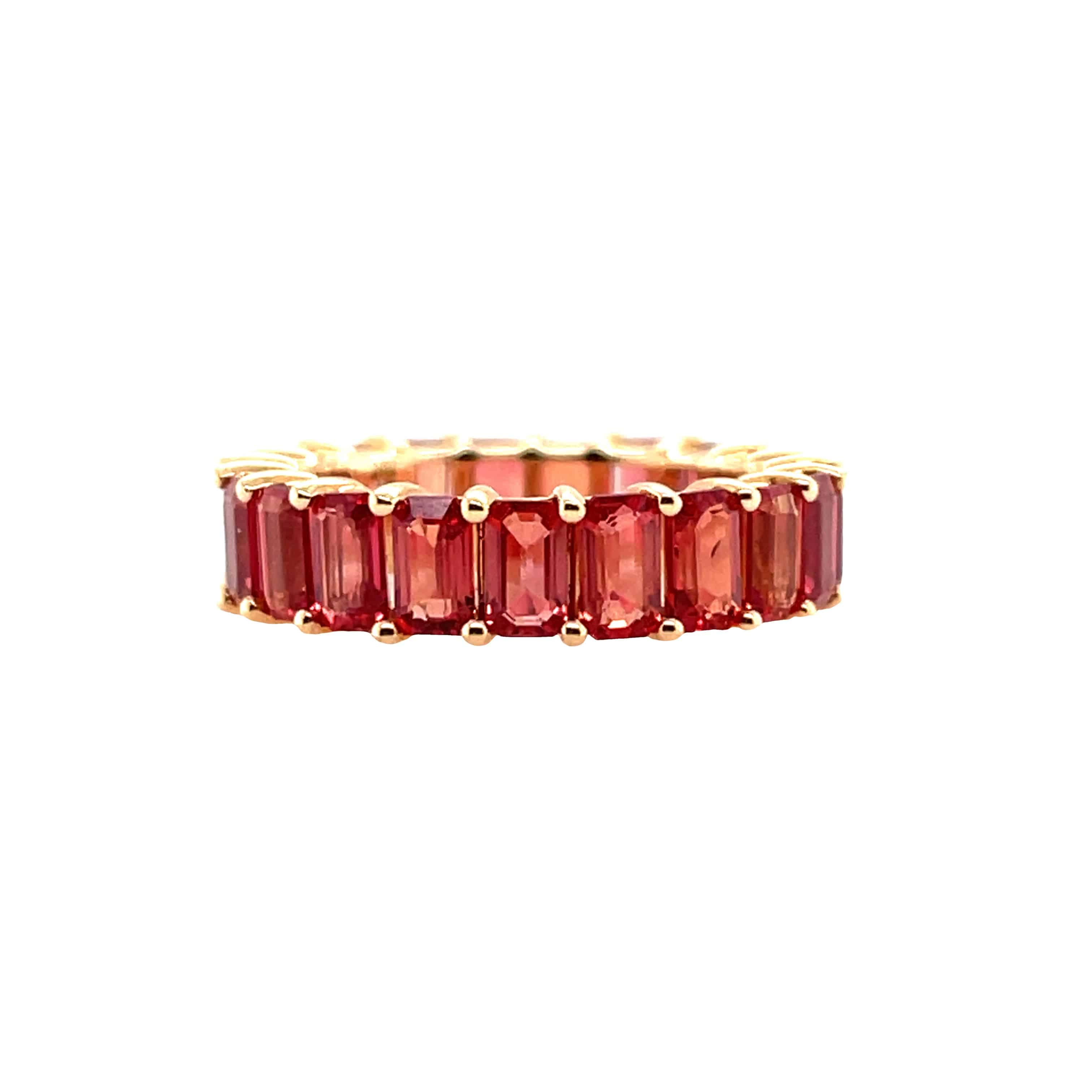 Orange Sapphire Eternity Ring - K.S. Sze & Sons