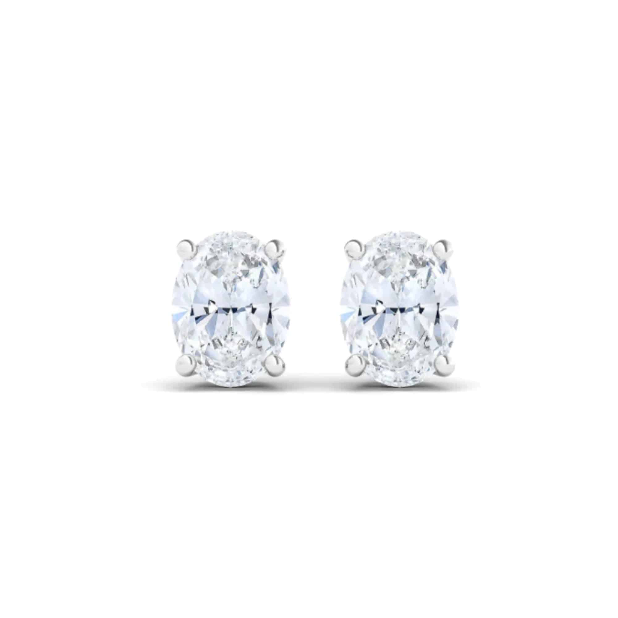 Oval Diamond Earrings - K.S. Sze & Sons