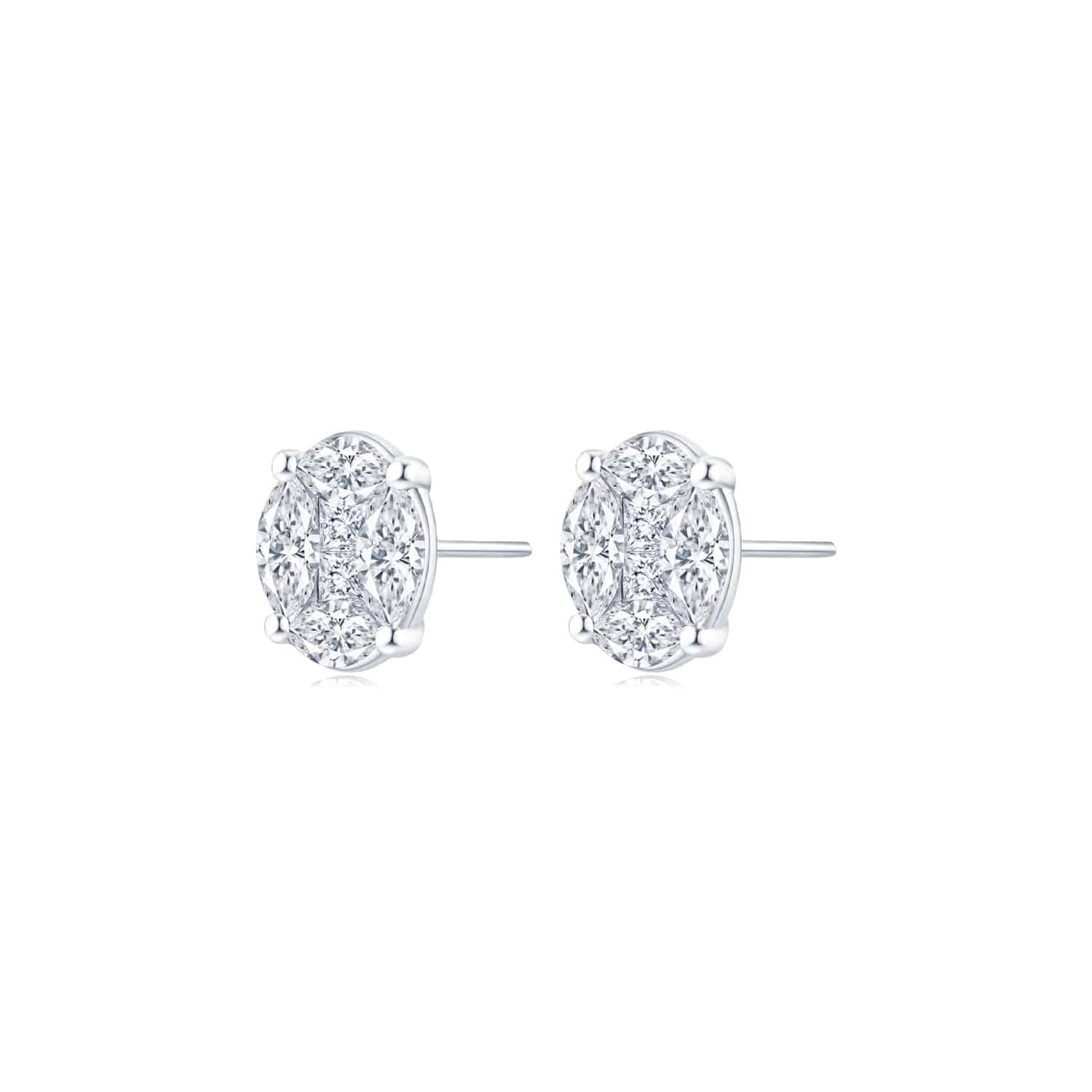 Illusion Oval Gleam Studs - K.S. Sze & Sons