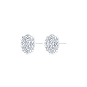 Oval-Shaped Diamond Illusion Earrings