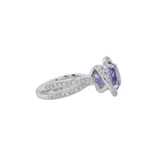 Oval-Shaped Purple Sapphire & Diamond Ring (GIA Certificate) - K.S. Sze & Sons