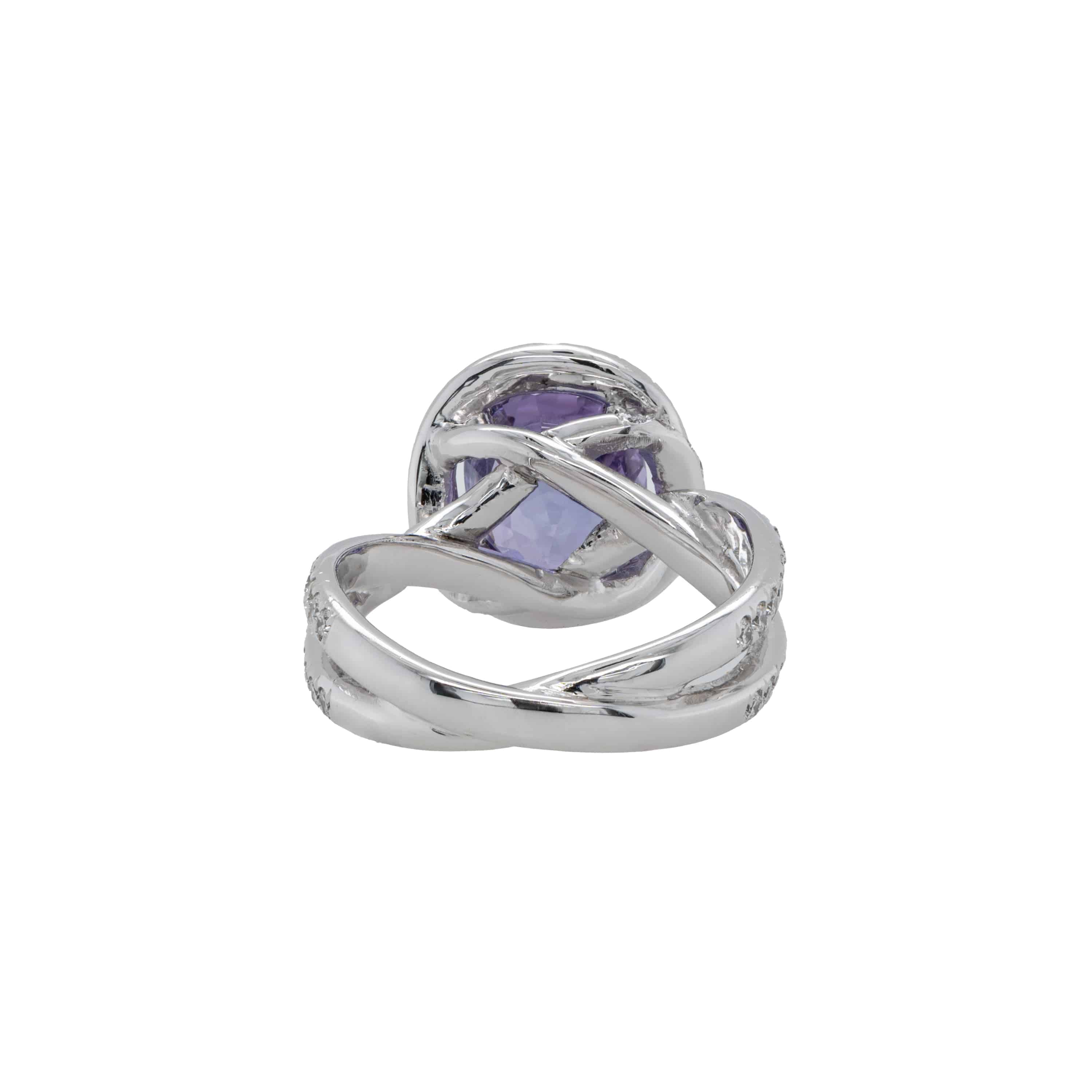 Oval-Shaped Purple Sapphire & Diamond Ring (GIA Certificate) - K.S. Sze & Sons