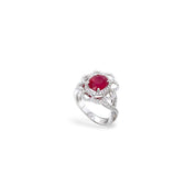 Oval-Shaped Ruby & Diamond Ring (GRS Certificate) - K.S. Sze & Sons