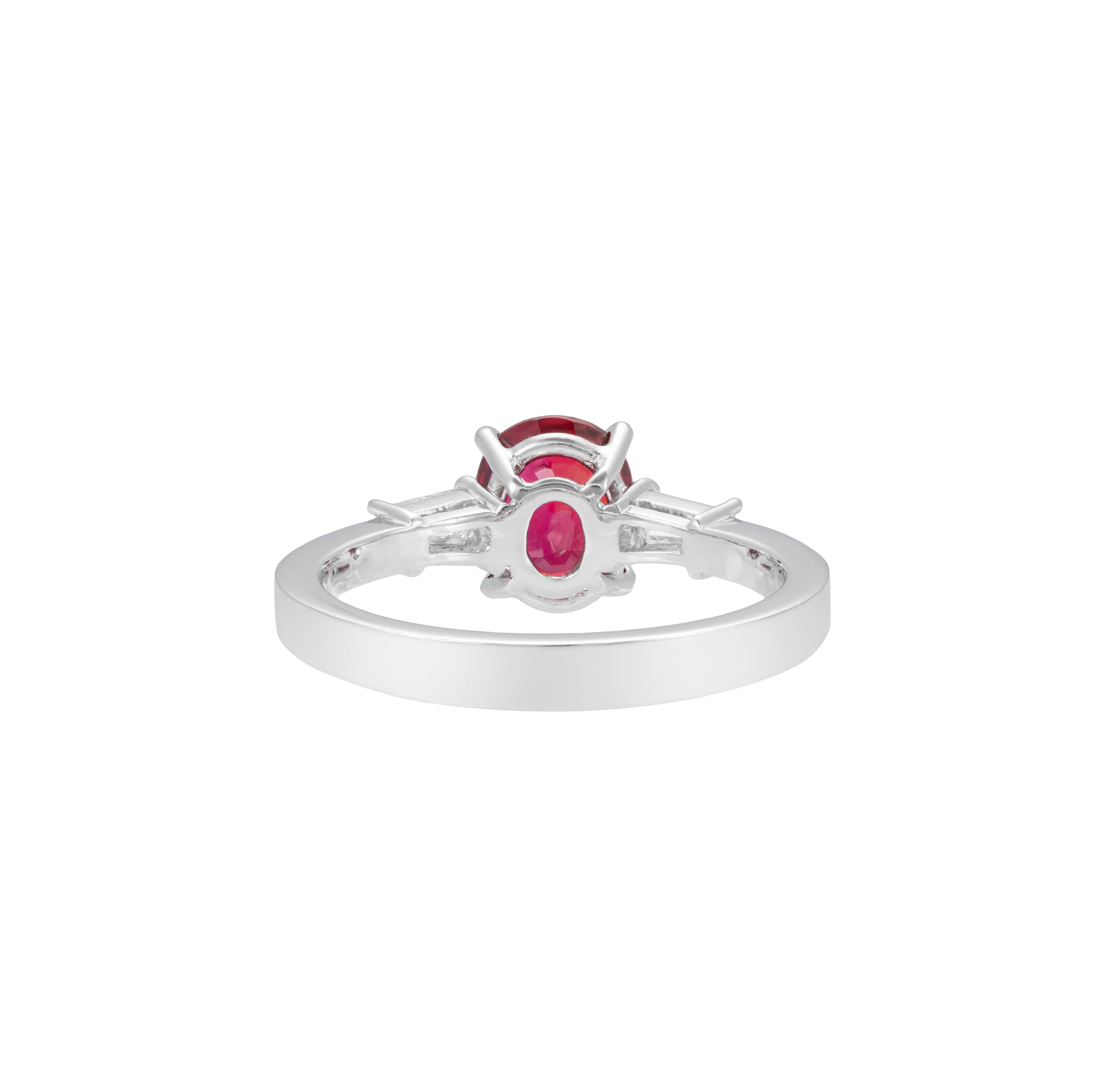 Oval-Shaped Ruby & Diamond Ring (Guild Certificate) - K.S. Sze & Sons