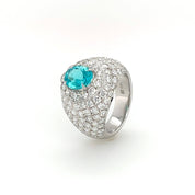 Paraiba & Diamond Ring (GRS Certificate) - K.S. Sze & Sons