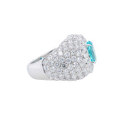 Paraiba & Diamond Ring (GRS Certificate) - K.S. Sze & Sons