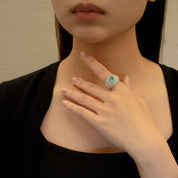 Paraiba & Diamond Ring (GRS Certificate) - K.S. Sze & Sons