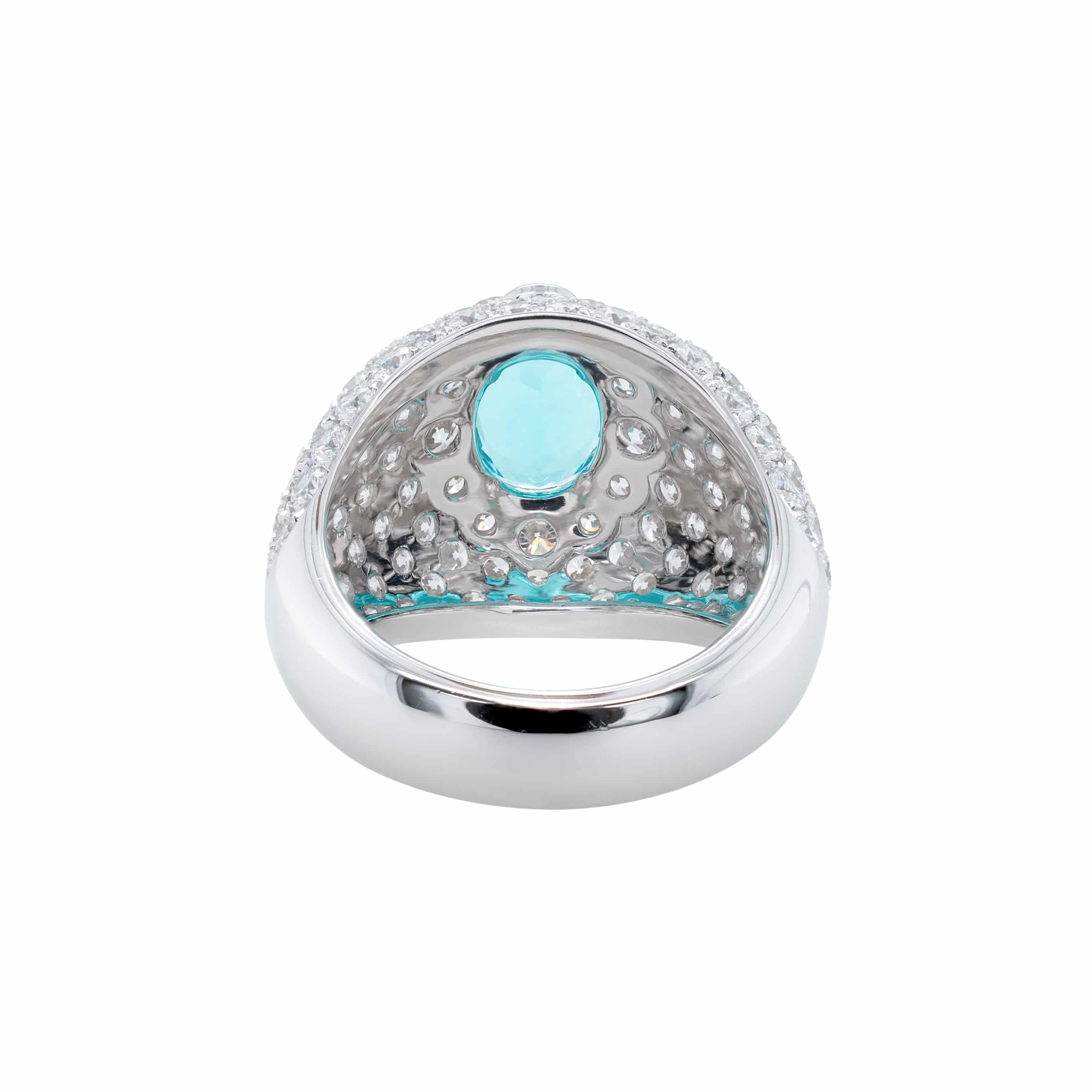 Paraiba & Diamond Ring (GRS Certificate) - K.S. Sze & Sons