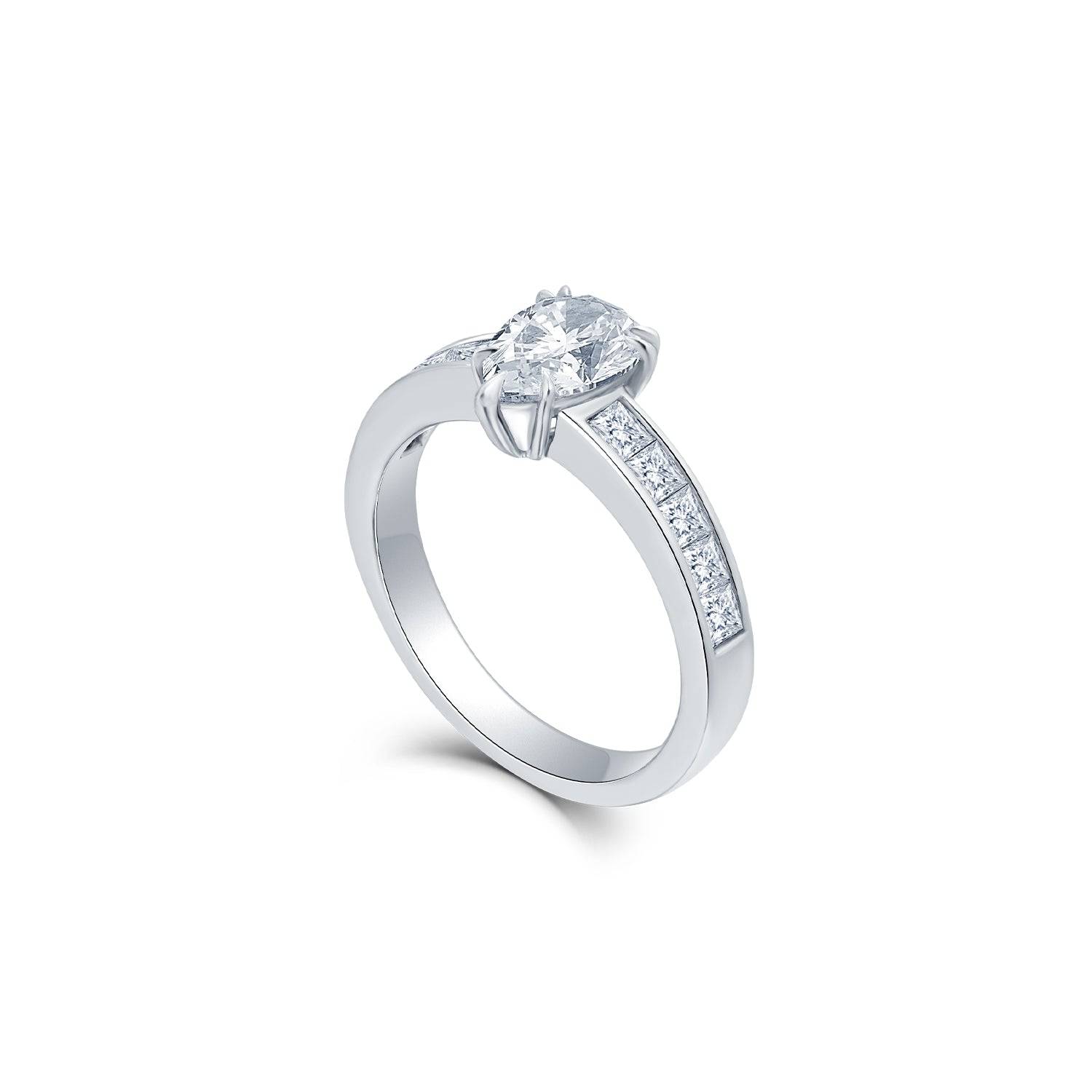 Pear Shaped Solitair Diamond Ring - K.S. Sze & Sons