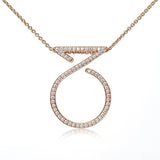 Pendant Ring Necklace in 18K Gold With Diamonds